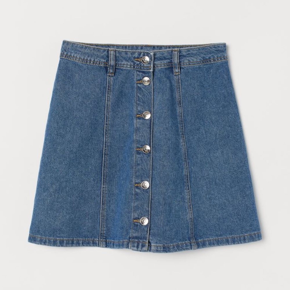 H&M Denim Button-Up Skirt